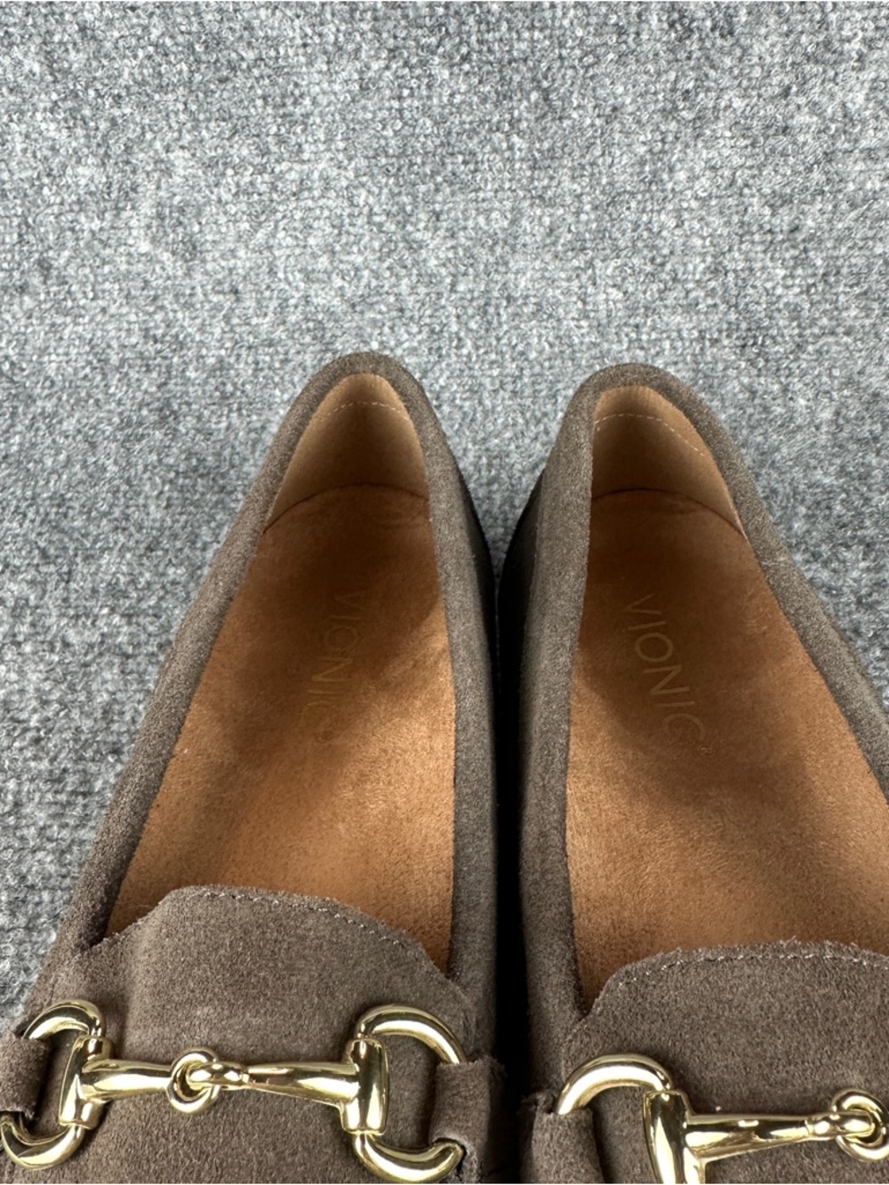 Vionic Bibiana Suede Loafers Womens 7.5 Greige Gray Horsebit Comfort Orthotic - Picture 6 of 15